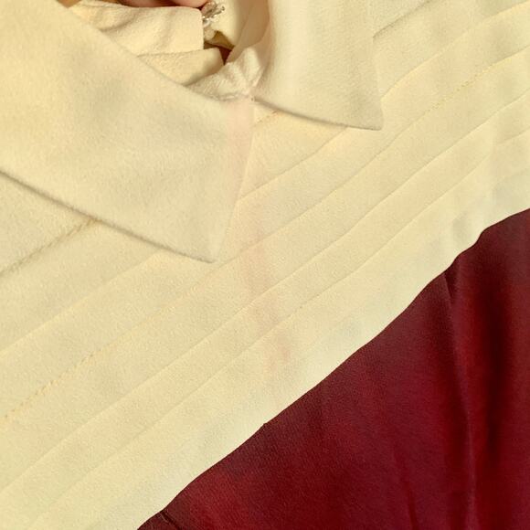 Vintage 1960s Richard Warren Wine Cocktail Dress Peter Pan Collar Size 6 - Picture 8 of 11